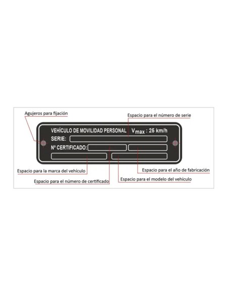 Placa Identificativa para Patinetes eléctricos (VMP)