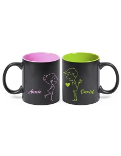 Conjunto de 2 Tazas Diseño Él y Ella 2